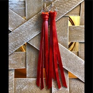 COPY - Leather earrings tassel fringe. cowgirl bo…